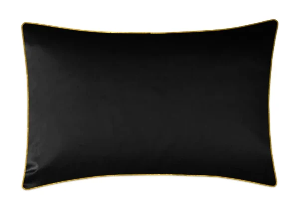 Poszewka satynowa SAN ANTONIO czarny ze złotą lamówką