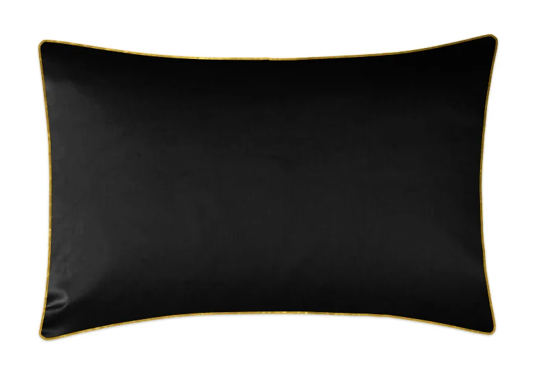 Poszewka satynowa SAN ANTONIO czarny ze złotą lamówką