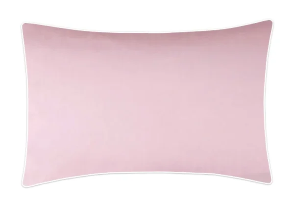 Poszewka satynowa SAN ANTONIO flamingo pink z białą lamówką