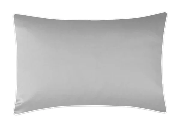 Poszewka satynowa SAN ANTONIO jasny szary z białą lamówką