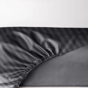 Prześcieradło adamaszkowe grafitowe z gumką