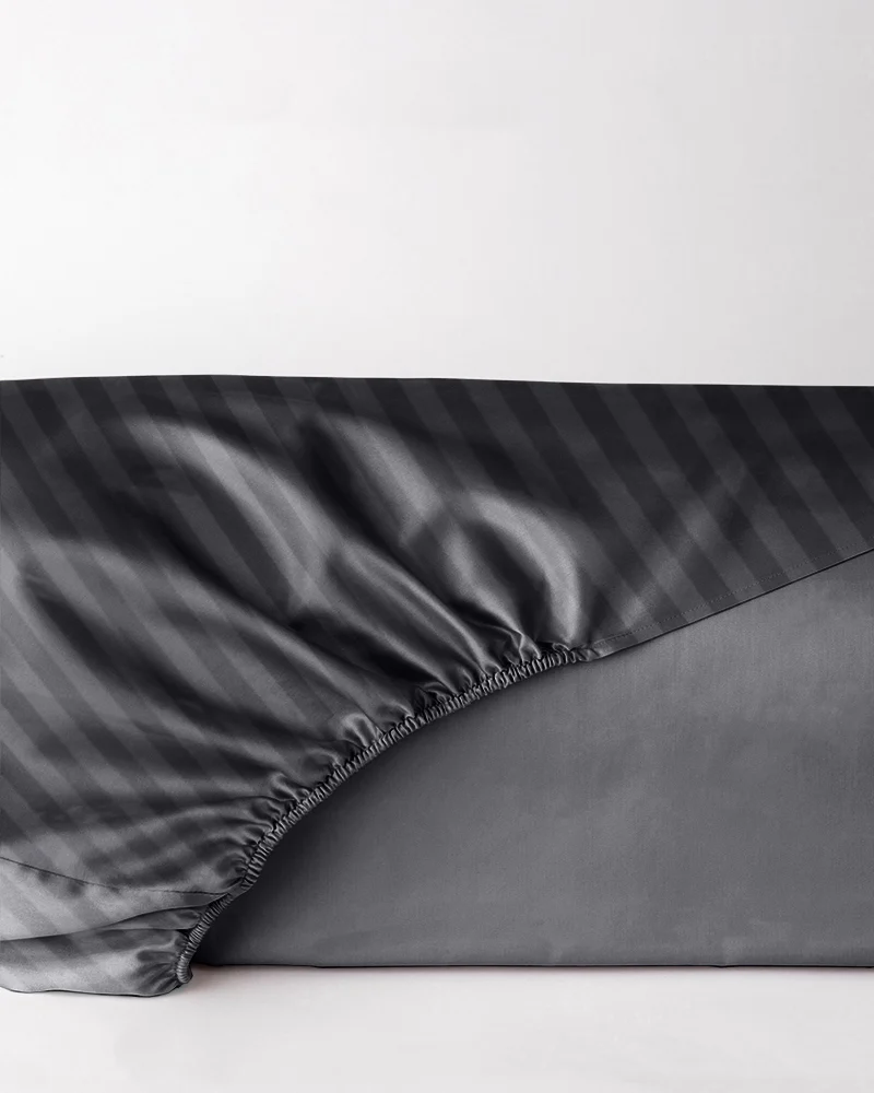 Prześcieradło adamaszkowe grafitowe z gumką