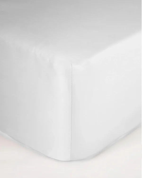Prześcieradło satynowe białe z gumką