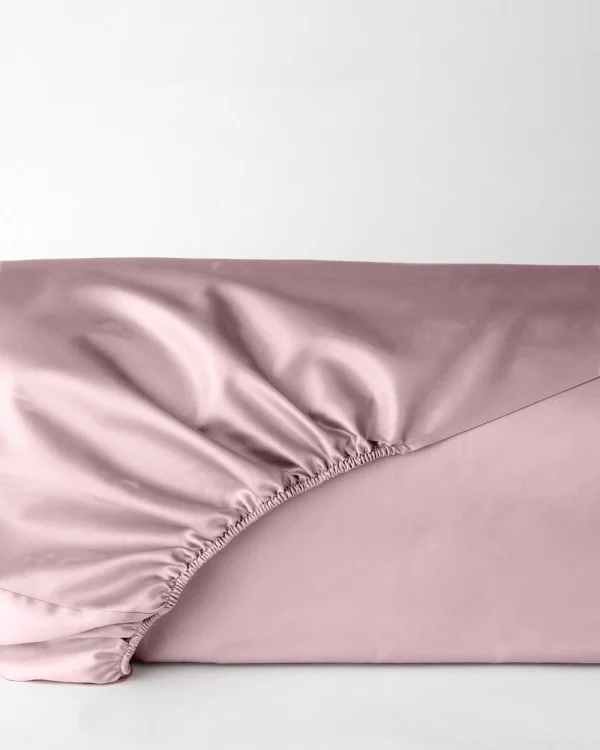 Prześcieradło satynowe flamingo pink z gumką