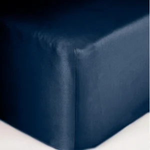 Prześcieradło satynowe navy blue z gumką