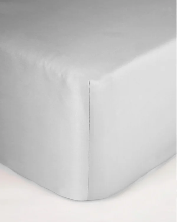 Prześcieradło satynowe szary jasny z gumką