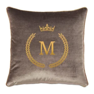 Poduszka VELVET QUEENY z monogramem - Beż