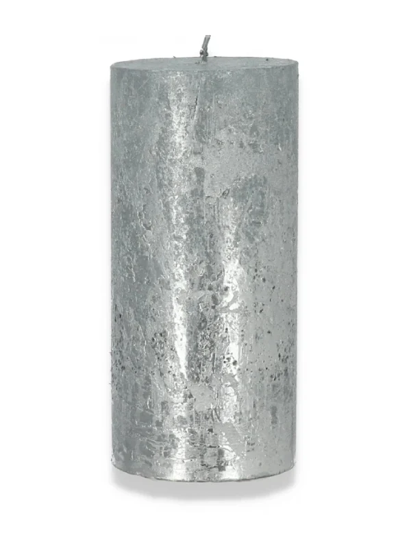 Świeca – Rustic metallic – srebrny