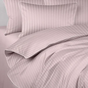 Pościel adamaszkowa SAN ANTONIO – powder pink z białą lamówką