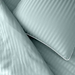 Pościel adamaszkowa SAN ANTONIO – sage mint z białą lamówką