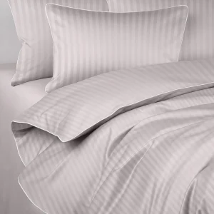 Pościel adamaszkowa SAN ANTONIO – silver rose z białą lamówką