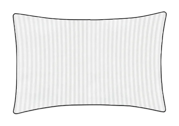 Poszewka adamaszkowa SAN ANTONIO biała z czarną lamówką