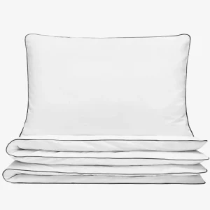 Poszewka satynowa SAN ANTONIO biała z czarną lamówką