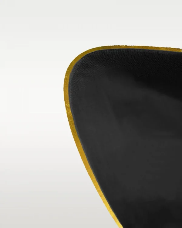 Pościel satynowa SAN ANTONIO - czarna ze złotą lamówką