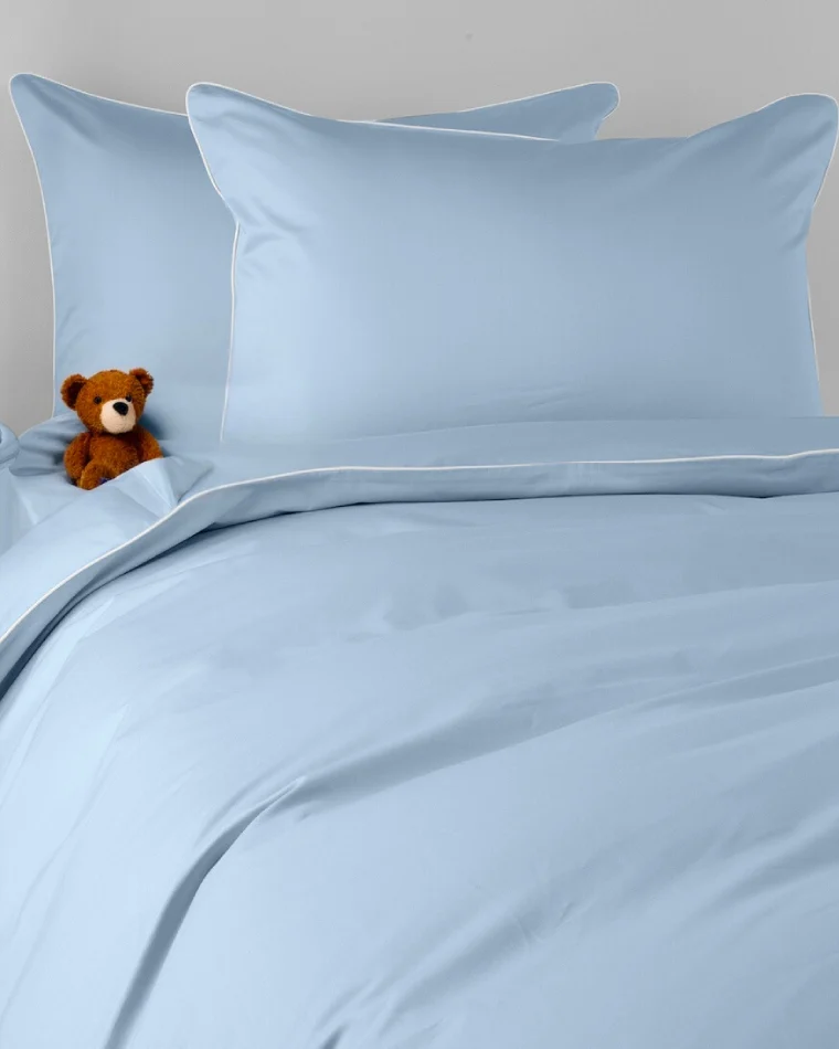 Pościel dziecięca SAN ANTONIO – frozen blue z białą lamówką