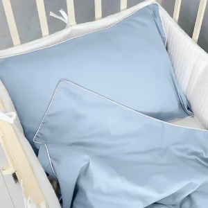 Pościel dziecięca SAN ANTONIO - frozen blue z białą lamówką