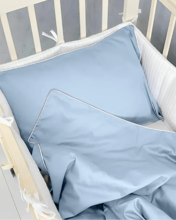 Pościel dziecięca SAN ANTONIO - frozen blue z białą lamówką