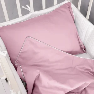 Pościel dziecięca SAN ANTONIO - flamingo pink z białą lamówką