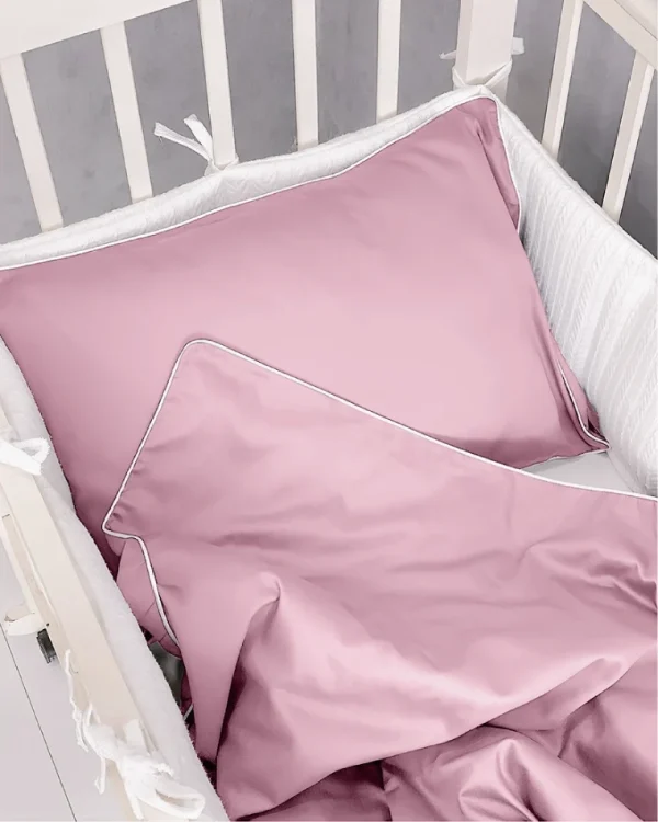 Pościel dziecięca SAN ANTONIO - flamingo pink z białą lamówką