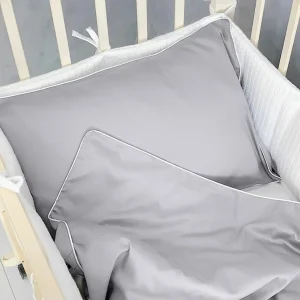 Pościel dziecięca SAN ANTONIO - szary jasny z białą lamówką