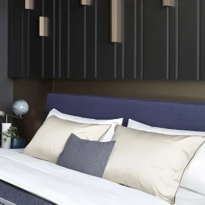 Pościel satynowa SAN ANTONIO - ecru z czarną lamówką