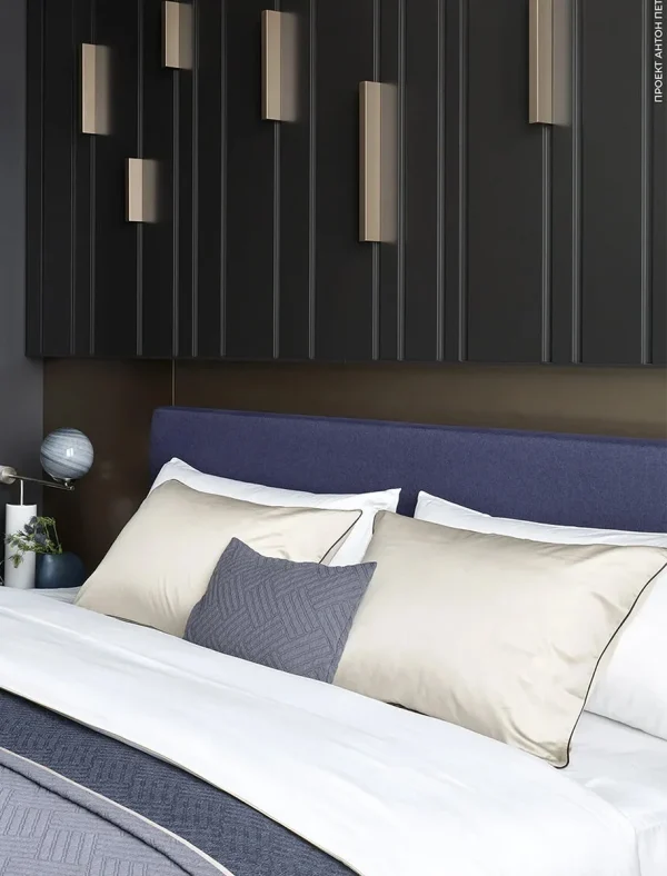 Pościel satynowa SAN ANTONIO - ecru z czarną lamówką