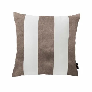 Poduszka VELVET STRIPE - biała/beżowa