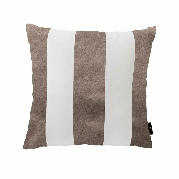 Poduszka VELVET STRIPE - biała/beżowa
