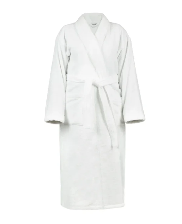 Szlafrok welurowy BASIC - biały