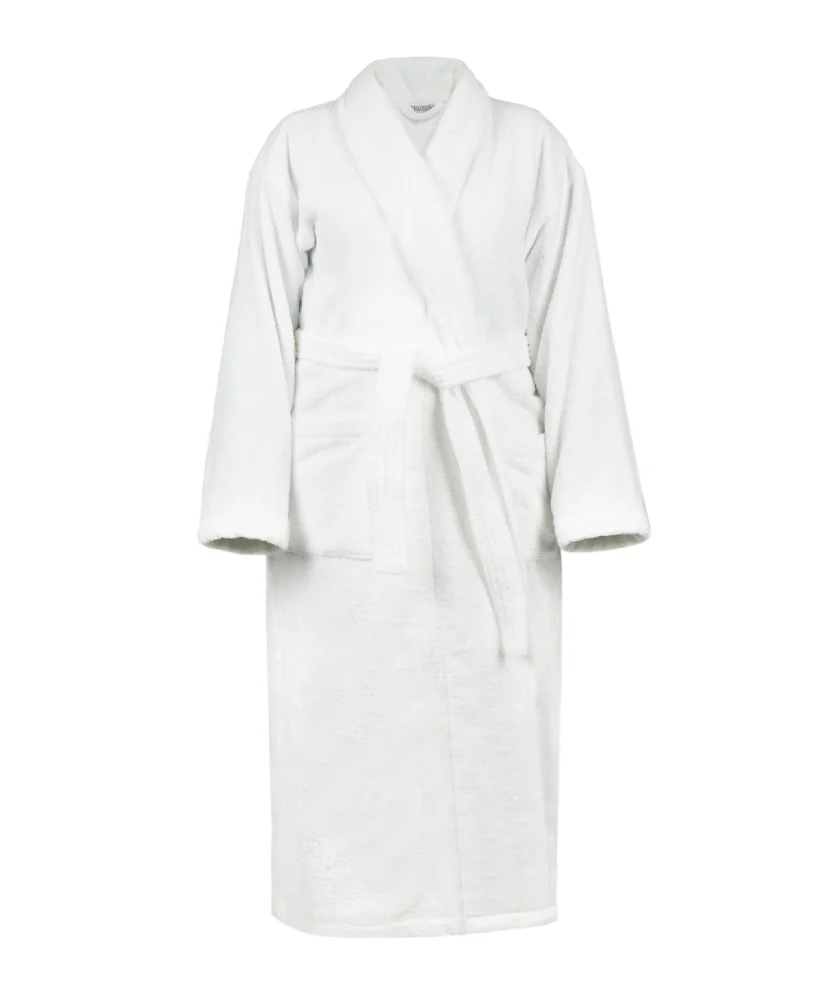 Szlafrok welurowy BASIC – biały