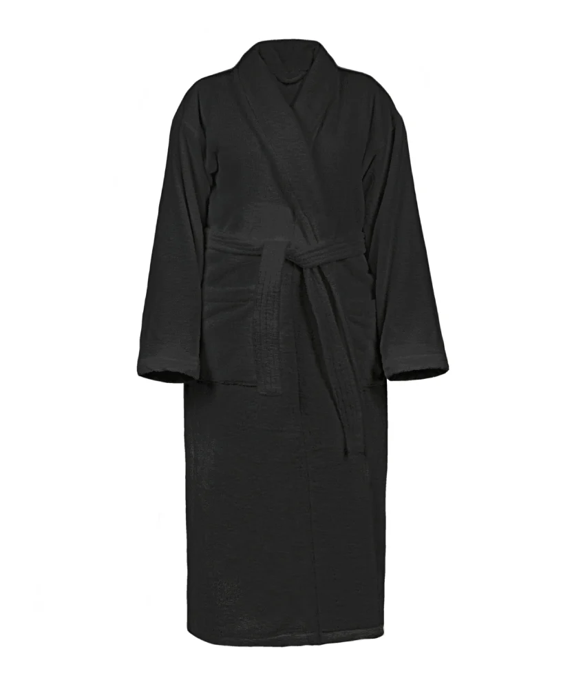 Szlafrok welurowy BASIC – czarny