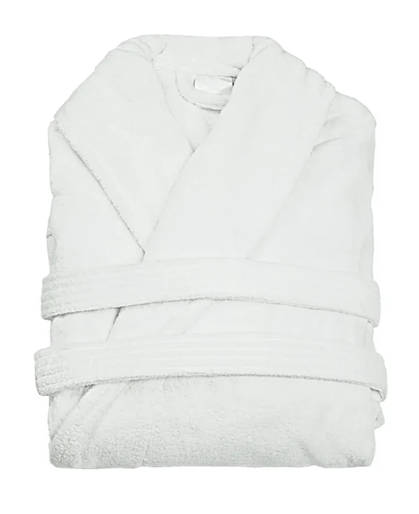 Szlafrok welurowy BASIC - biały