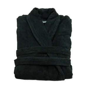 Szlafrok welurowy BASIC - czarny