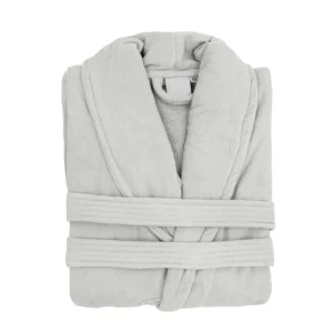 Szlafrok welurowy BASIC - szary jasny