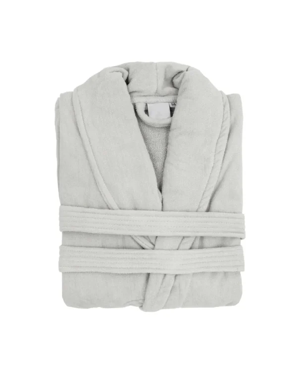 Szlafrok welurowy BASIC - szary jasny