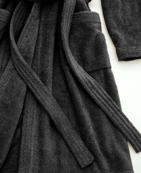 Szlafrok welurowy BASIC - czarny