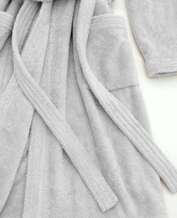 Szlafrok welurowy BASIC - szary jasny