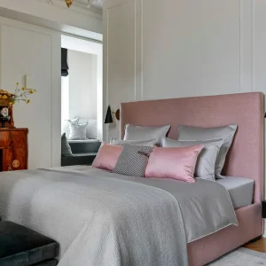 Pościel satynowa SAN ANTONIO - szary jasny z białą lamówką