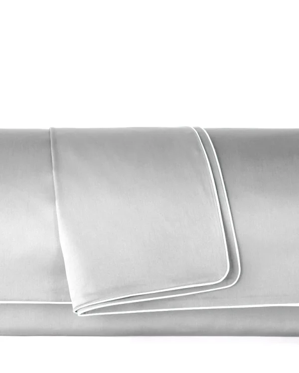 Poszwa satynowa SAN ANTONIO szary jasny z lamówką