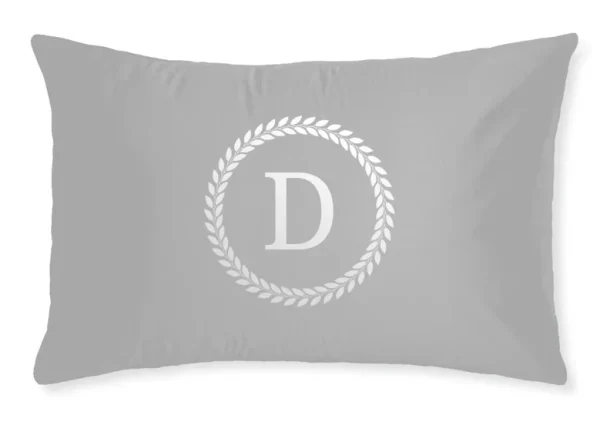 Poszewka satynowa szara z inicjałem ZOE