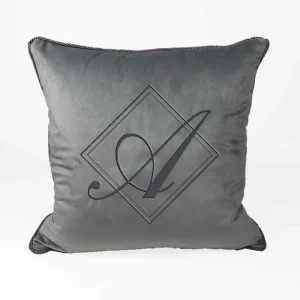 Poduszka VELVET BONNY z monogramem - Szary