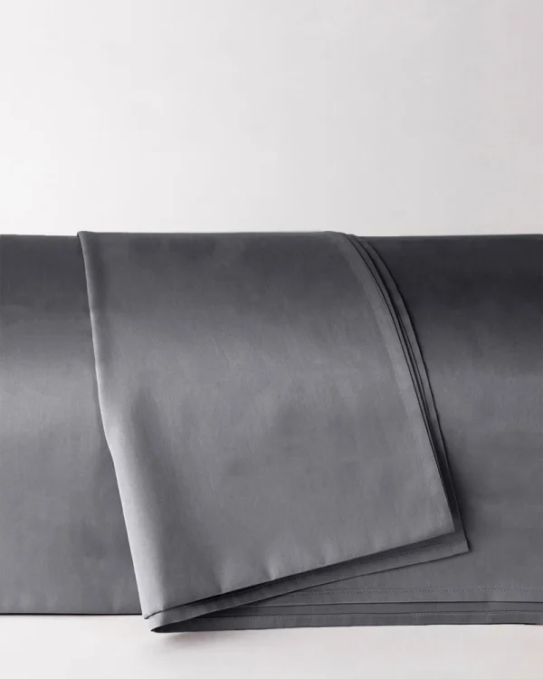 Prześcieradło wierzchnie satynowe szary ciemny