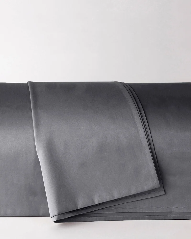 Prześcieradło wierzchnie satynowe szary ciemny
